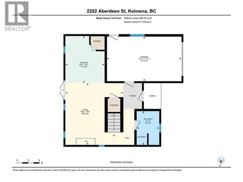 Floor Plan Carriage House 1st Floor at 2202 Aberdeen Street, Kelowna South