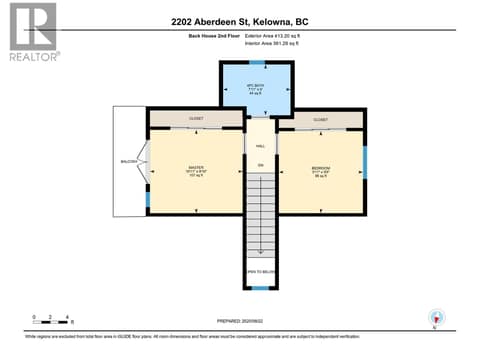 Floor Plan Carriage House 2nd Floor at 2202 Aberdeen Street, Kelowna South