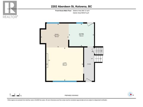 Floor Plan Front House Main Floor at 2202 Aberdeen Street, Kelowna South