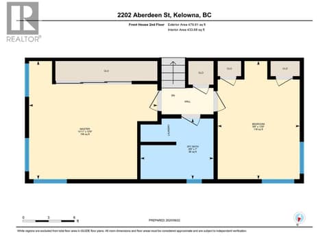 Floor Plan Front House 2nd Floor at 2202 Aberdeen Street, Kelowna South