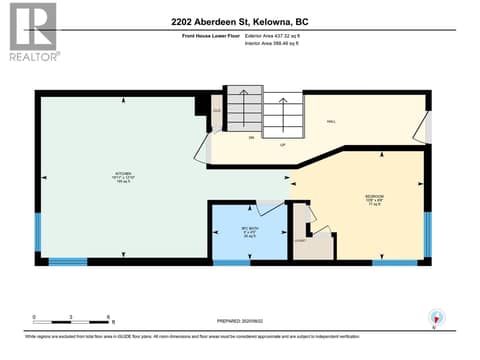 Floor Plan Front House Lower Floor at 2202 Aberdeen Street, Kelowna South