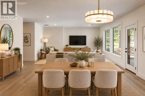 Living - Dining: Virtually Staged at 3005 Scenic Ridge Drive, Smith Creek, West Kelowna