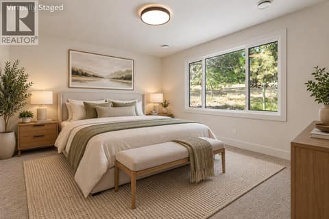 Primary Bedroom - Virtually Staged at 3005 Scenic Ridge Drive, Smith Creek, West Kelowna