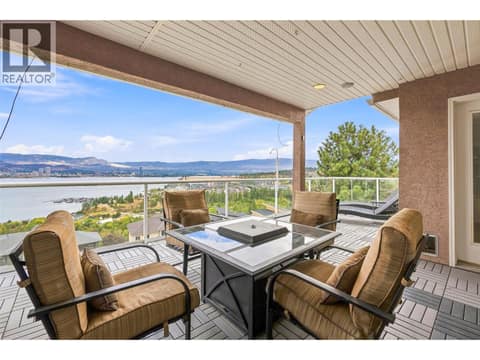 Deck #1 | Main Level - Incredible views from the covered deck on the main level at 1525 Bear Creek Road Unit# 14, West Kelowna Estates