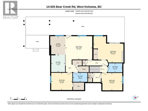 Floor Plans | Lower Level at 1525 Bear Creek Road Unit# 14, West Kelowna Estates
