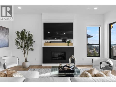 Gas fireplace at 1539 Rocky Point Drive, Wilden, Kelowna