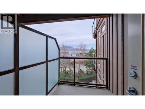 9' x 6' private balcony off Primary bedroom at 4205 Gellatly Road Unit# 304, Westbank Centre, West Kelowna