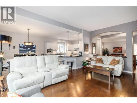 Living Room, (Gleaming Hardwood Floors) at 4170 Gallaghers Forest South, South East Kelowna