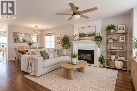 AI generated photo showing lighter furniture in the space at 2440 Old Okanagan Highway Unit# 1114, Westbank Centre, West Kelowna