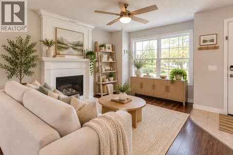 AI generated photo showing lighter furniture in the space at 2440 Old Okanagan Highway Unit# 1114, Westbank Centre, West Kelowna