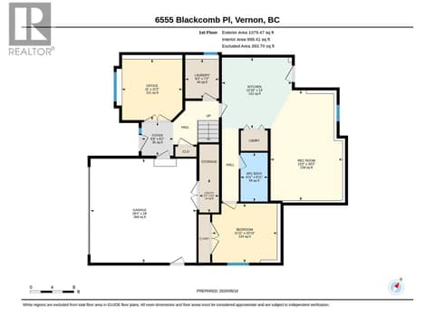 Lower level floorplan- Level entry and suite at 6555 Blackcomb Place, Foothills, Vernon