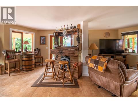 Basement Rec Room with heated Tile floors! at 1225 Round Lake Road, Armstrong/ Spall.