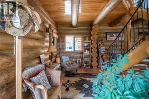 Beautiful logs & Wooden Ceilings too! at 1225 Round Lake Road, Armstrong/ Spall.