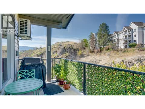 South-west facing patio with natural gas bbq hookup at 3211 Centennial Drive Unit# 28, Alexis Park, Vernon