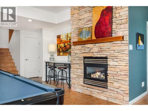 Gas fireplace at 100 Kestrel Place Unit# 11, Adventure Bay, Vernon