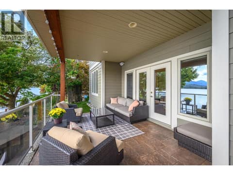 Lower covered patio at 100 Kestrel Place Unit# 11, Adventure Bay, Vernon