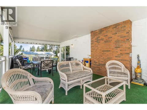 Large covered deck at 3227 McIver Road, Glenrosa, West Kelowna