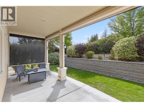 Covered back patio with 3 privacy screens at 13155 Staccato Drive, Lake Country North West