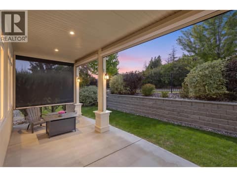 Covered back patio with 3 privacy screens at 13155 Staccato Drive, Lake Country North West