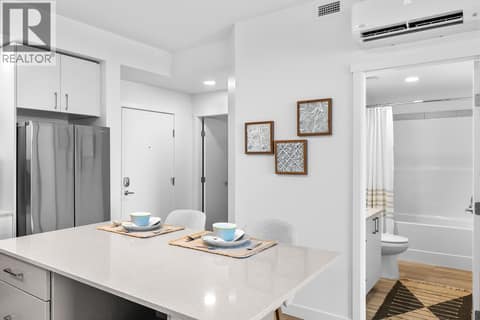 Kitchen, Foyer and Bathroom. Photos are of a similar home; some features may vary at 1111 Frost Road Unit# 403, Upper Mission, Kelowna