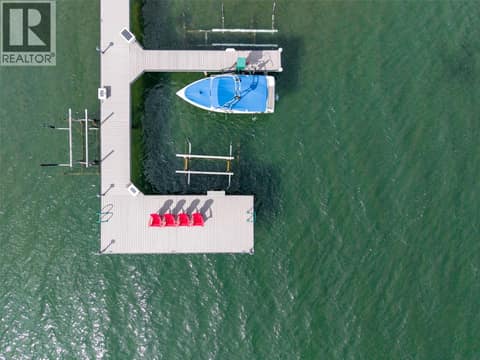 Deep water end boat slip and lift at 3673 Green Bay Landing, Lakeview Heights, West Kelowna