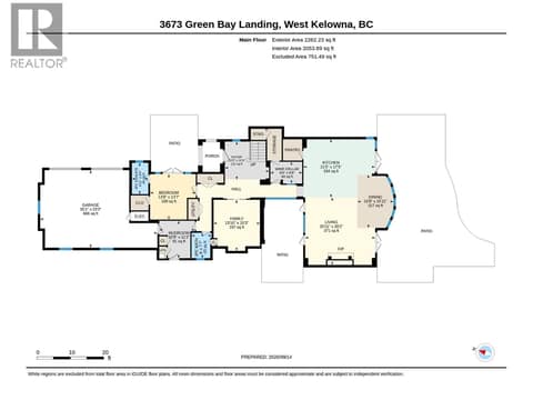 Main floor plan at 3673 Green Bay Landing, Lakeview Heights, West Kelowna