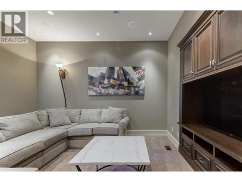 Media room on main at 3673 Green Bay Landing, Lakeview Heights, West Kelowna