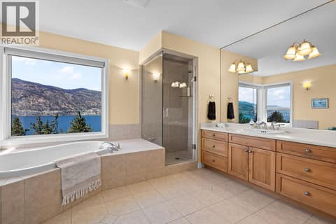 Bath time with an incredible view.... and natural light for getting ready! at 2620 Arthur Road, McKinley Landing, Kelowna
