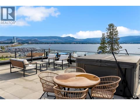 Views the views of Okanagan Lake, bridge and city from the hot tub! at 2100 Campbell Place Unit# 154, Lakeview Heights, West Kelowna