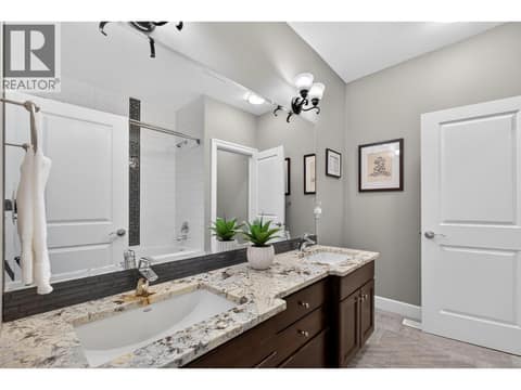 Double vanity full bathroom  on the upper level at 1996 Twin Ridge Court, Wilden, Kelowna