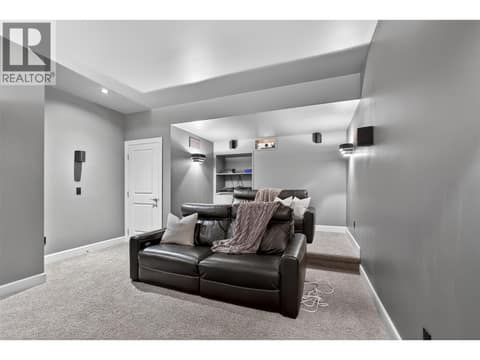 Movie theatre on the lower level at 1996 Twin Ridge Court, Wilden, Kelowna