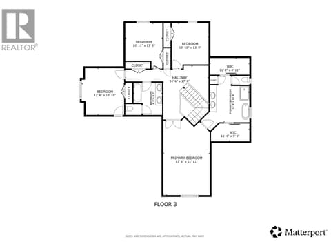 Upper level floor plan at 1996 Twin Ridge Court, Wilden, Kelowna