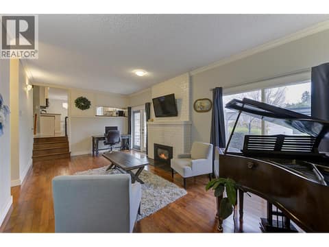 Steps down to cozy family room at 1859-1861 Mountain Avenue, Glenmore, Kelowna