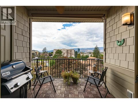 Covered Deck for morning coffee, BBQ  and amazing sunsets! at 2142 Vasile Road Unit# #409, Springfield/Spall, Kelowna