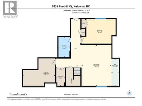 Basement at 5533 Foothill Court, Kettle Valley, Kelowna