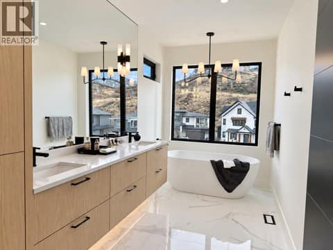 Beautifully designed five-piece master ensuite at 5533 Foothill Court, Kettle Valley, Kelowna