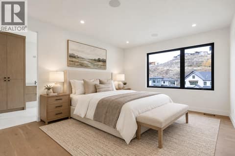 Master Bedroom - Virtually staged. Furniture and décor have been digitally added. at 5533 Foothill Court, Kettle Valley, Kelowna