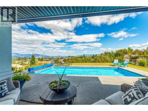 Your gorgeous back yard with unobstructed city and lake views at 1528 FAWN RUN Drive, Upper Mission, Kelowna