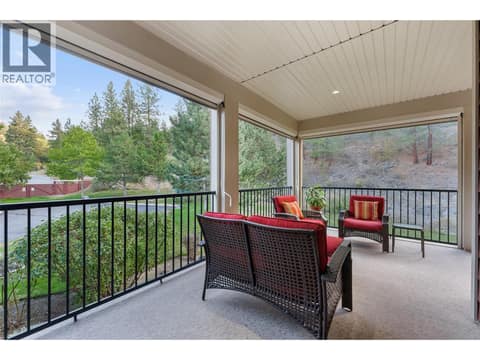Custom Phantom screen package creates a secluded exterior living space! at 2780 Auburn Road Unit# 203, Shannon Lake, West Kelowna
