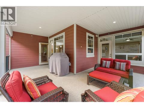Natural gas BBQ hookup, comfortable wrap around deck space. at 2780 Auburn Road Unit# 203, Shannon Lake, West Kelowna