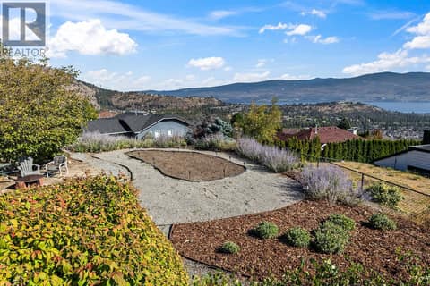 Landscaped back yard at 3219 Sagebrush Court, Shannon Lake, West Kelowna