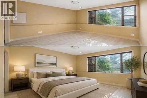 Virtual staging of suite bedroom at 1377 Glenview Avenue, Glenmore, Kelowna