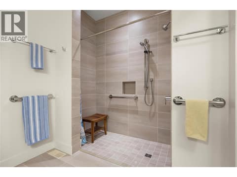 Accessible walk in shower at 2442 Bella Vista Street, Black Mountain, Kelowna
