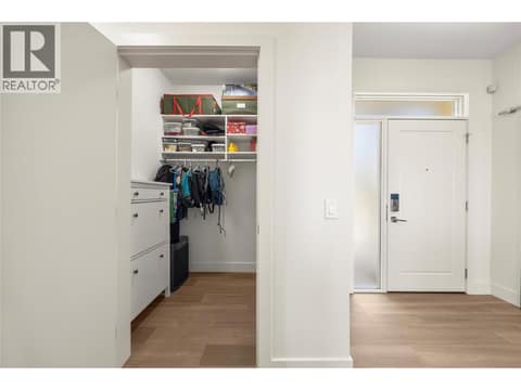 Two spacious stacked closets with provisions already in place for easy future elevator installation, including electrical and structural backing at 2442 Bella Vista Street, Black Mountain, Kelowna