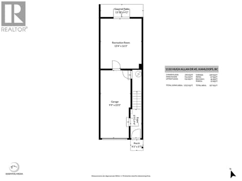 Lower Floor at 1110 HUGH ALLAN Drive Unit# 5, Aberdeen, Kamloops