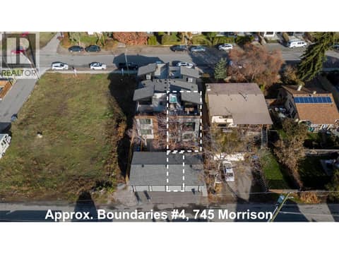 TH with roof top patio, fenced yard, and #3 Garage at 745 Morrison Avenue Unit# 4, Kelowna South
