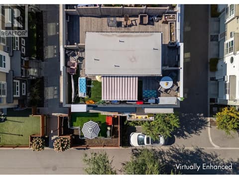 Aerial View of Home - Virtually enhanced to show possibilities at 1851 Ambrosi Road Unit# 11, Springfield/Spall, Kelowna