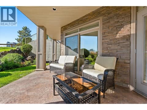 Covered patio so that you can use it all year round. at 3545 Carrington Road Unit# 108, Westbank Centre, West Kelowna