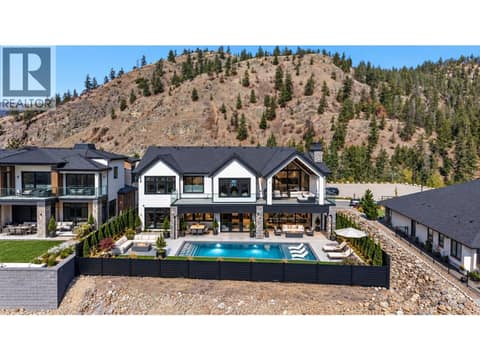 Digitally rendered photo of backyard potential with a pool. at 1531 Cabernet Way, Lakeview Heights, West Kelowna