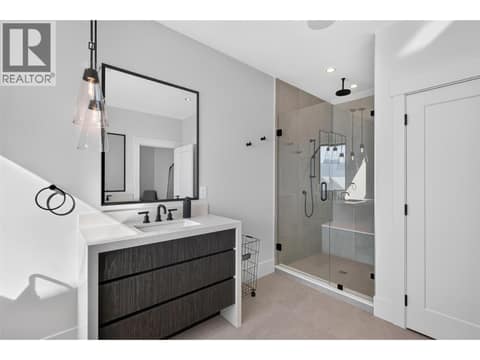 Primary ensuite glass enclosed walk in shower. at 1531 Cabernet Way, Lakeview Heights, West Kelowna